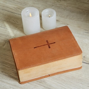 Personalisierter Lederbezug für die Bibel | Personalisierter Ledereinband für Bibel KJV | Lederhülle für die Heilige Bibel | Leder Geschenke