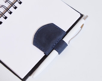 Leather Magnetic Bookmark: Pen Holder for Books and Notebooks, Handmade Page Marker for Readers