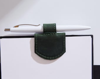 Handmade Magnetic Bookmark: Leather Pen Loop and Page Marker, Teacher Gift, Stocking Stuffer for Reader