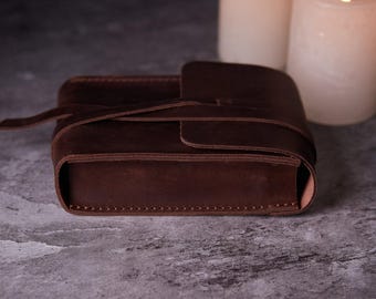 Handmade Tarot Card Holder: Leather Vertical Deck Box, Spiritual Gift for Her