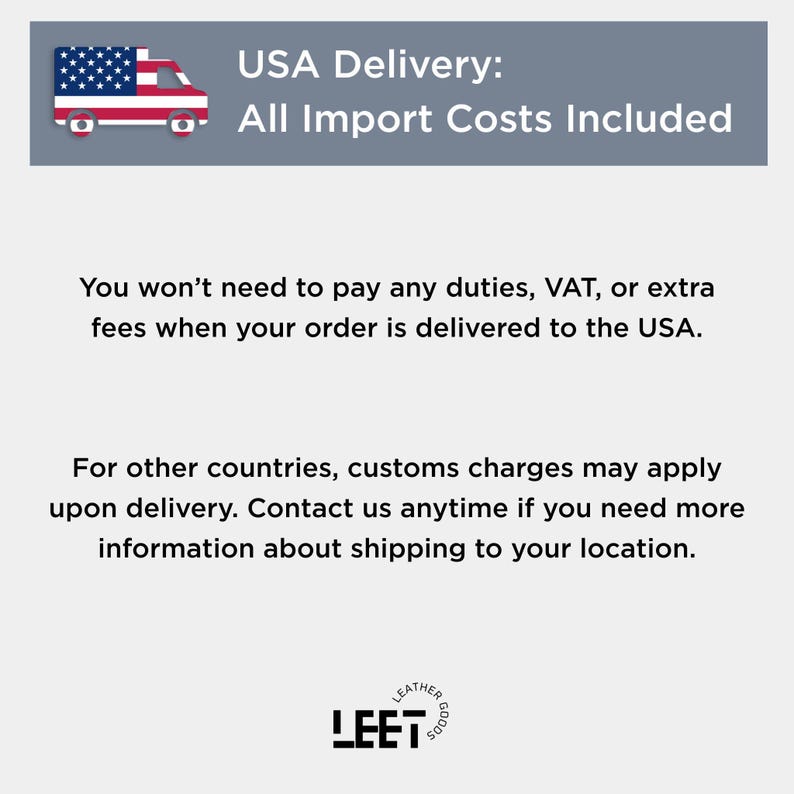 USA Delivery: All Import Costs Included