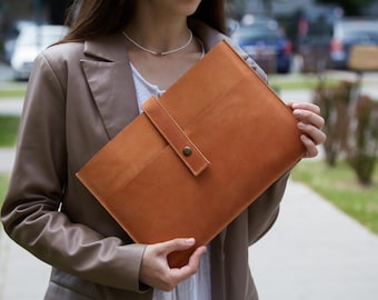 Dell Latitude Laptop Case: Leather Sleeve for Inspiron, Slim Envelope Cover