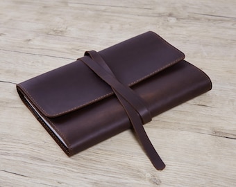 Genuine Leather Journal Cover Wrap: Travelers Notebook Sleeve, A5 Book Case