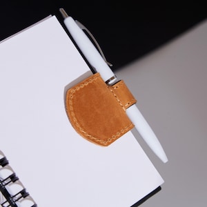 Personalized Leather Bookmark: Custom Magnetic Pen Holder, Book Accessories