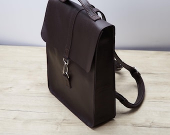Minimalist Laptop Backpack: Handmade Gothic Satchel - Fits MacBook 13-16" - Adjustable Straps