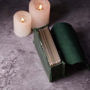 Bolsa de tarot de CUERO personalizada, soporte para baraja de tarot, caja de baraja de tarot con herramientas de adivinación, regalo personalizado, regalo espiritual, regalo para ella