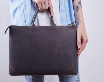 Top Handle Bag for reMarkable: Personalized Leather Sleeve, fits Paper Pro, reMarkable 2