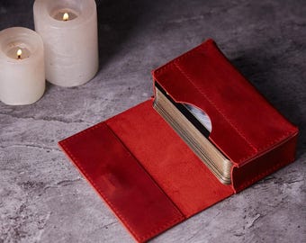 Estuche de cartas de TAROT de CUERO ROJO personalizado, soporte para baraja de tarot, caja para baraja de tarot, herramientas de adivinación, regalo personalizado, regalo espiritual, regalo para ella