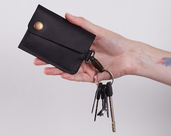 Compact ID Card Holder: Organizer Keychain Wallet, Gift for Him, EDC Case