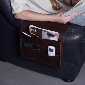 Leder Sofa Armlehne Organizer: Couch Caddy, Fernbedienung Halter, Telefon Halter, Sessel Lagerung