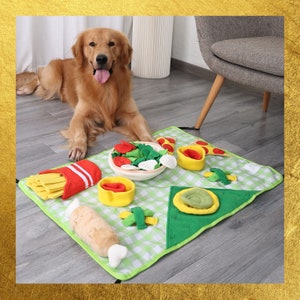 Pet snuffle mat | pet interactive toy for sniff training and slow feeding | carpet for dogs cats guinea pigs rabbits | 80*60cm large size