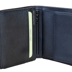 Carteira de couro genuíno para homens Carteira masculina de couro real preta RF5