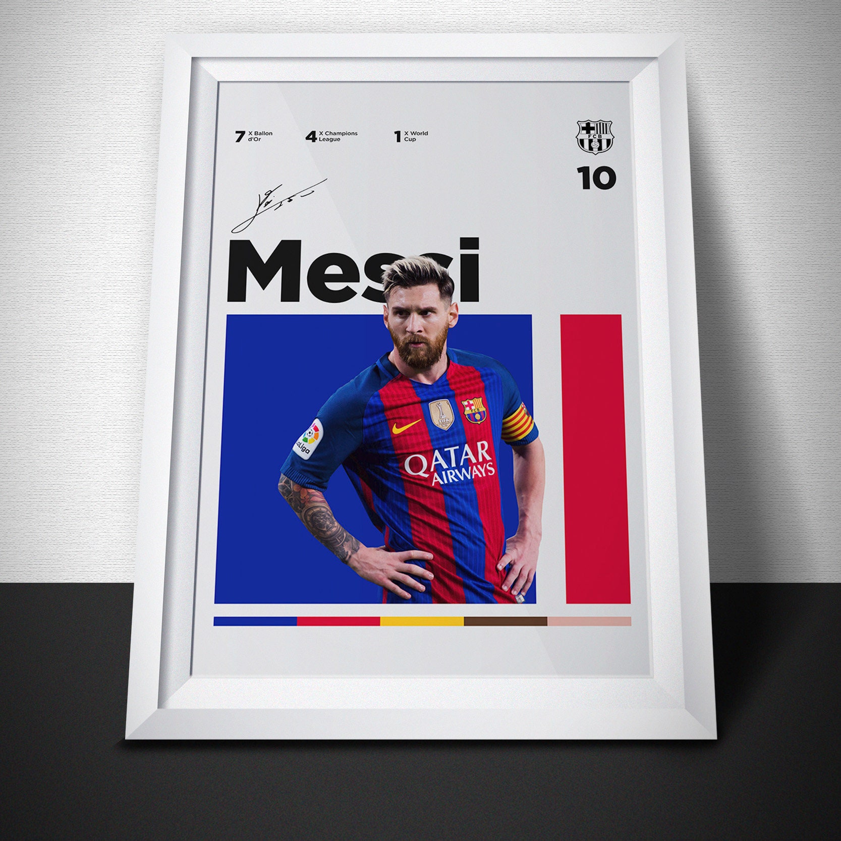 Lionel Messi Barcelona Poster, Minimalist Poster, Sports Poster, Wall ...