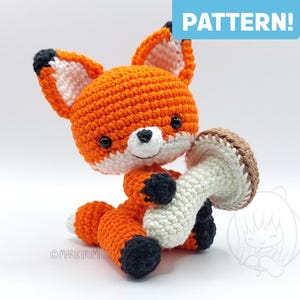 Crochet PATTERN, Finnian Fox with Toadstool, Kawaii Amigurumi (PDF Pattern)