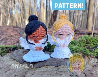 Crochet PATTERN Guardian Angel | Heavenly, standing ethereal guardian with serene expression and delicate wings | Bendable head and arms