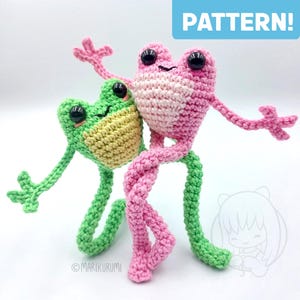 Crochet PATTERN Flexi Frog, Easy No Sew Amigurumi (PDF Pattern)