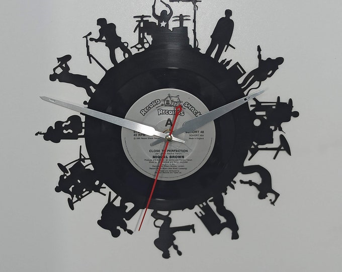 Vinyl Record Clock | Musician Figurine Vinyl Clocks | Unique Wall Decor & Gift Ideas