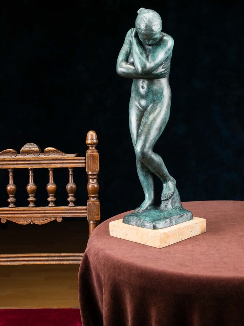 Sculpture en bronze d'après Rodin Bronze Eva figure copie réplique figure style antique 46 cm image 2