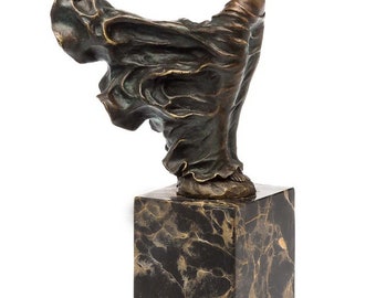 Sculpture en bronze de style moderne Statue en bronze nu sur socle en pierre 13 x 33 cm