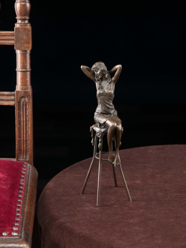 érotique, bronze, sculpture, dragons viol, sexuel, art, table à