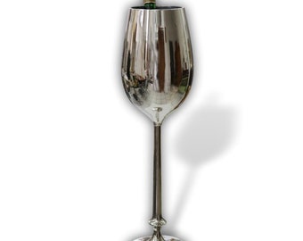 Refroidisseur à champagne avec support, refroidisseur à vin, refroidisseur à bouteilles, seau à champagne, nickelé, hauteur 63 cm