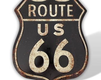 Blechschild Wandschild Route 66 Magnettafel USA Pinnwand Bild 50cm Nostalgie