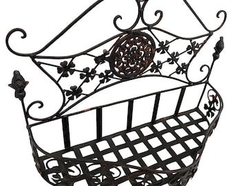 Panier mural étagère murale étagère de jardin étagère de jardin en fer style antique marron 41 cm