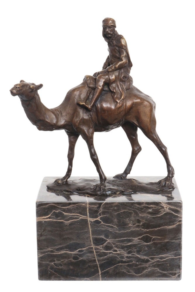 Sculpture camel rider antique style bronze sculpture bronze figure statue 22 cm