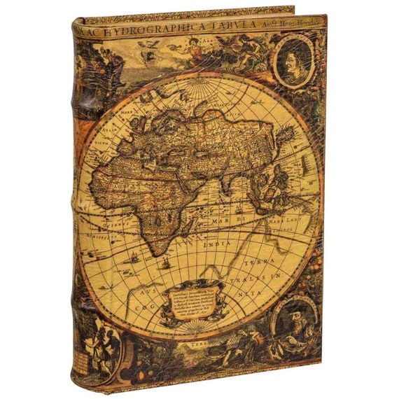 Libro sicuro, libro sicuro, manichino segreto, nascondiglio segreto,  scatola sicura per mappa del mondo, 33 cm -  Italia