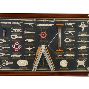 Knot board display case under glass knot 73 cm German label ship boat