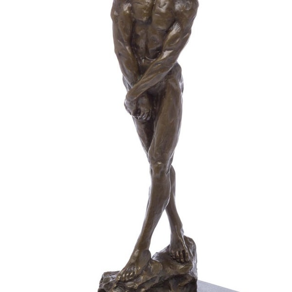 Bronze sculpture nude man youth bronze sculpture figure after Rodin copy replica