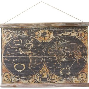 Landkarte Weltkarte historische Karte Wandkarte Antik-Stil Orbis Geographica