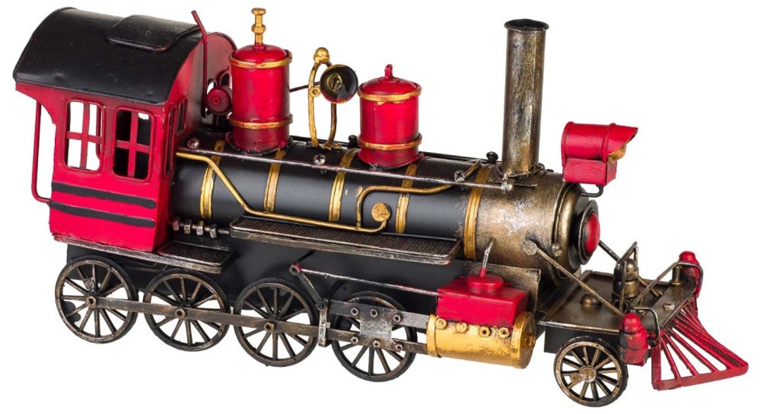 Ancienne Locomotive Jouet En Bois Et Tôle - Début 1900, Pièce De Collection, état D'origine