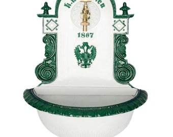 Wandbrunnen Waschbecken Brunnen 72cm Alu Garten im antik Stil fountain garden