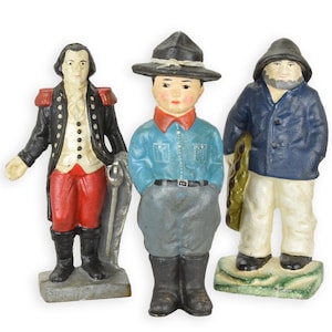 Ein Satz mit 3 Figuren aus Gusseisen Replikat Retro Design Dekoration