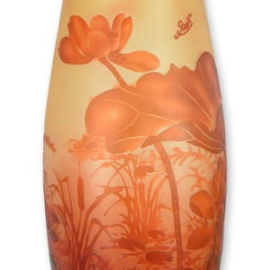 Vase en verre galle-style « tulipe » réplique design rétro décoration