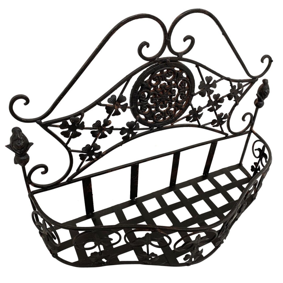 Wall Basket Wall Shelf Shelf Garden Garden Shelf Iron Antique Etsy