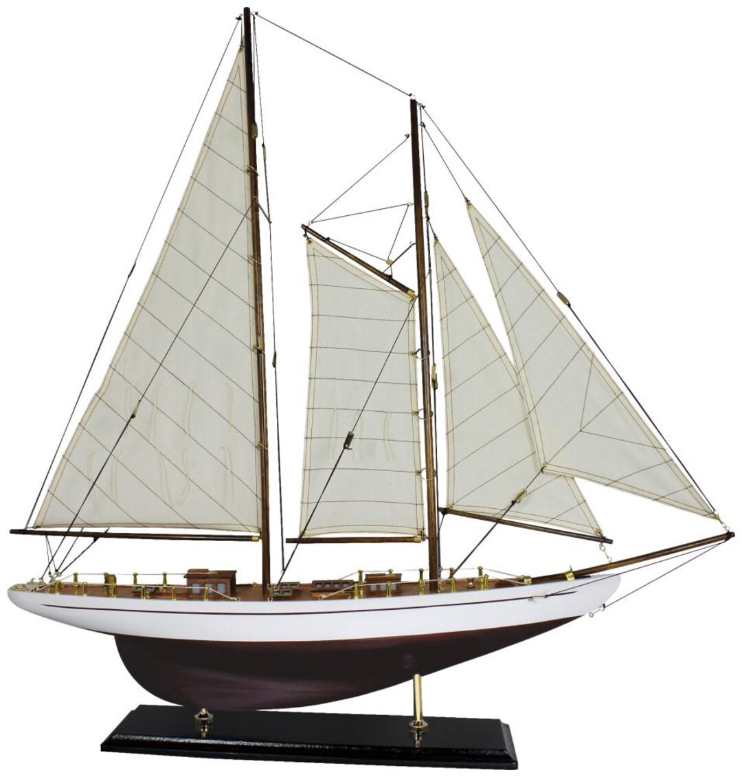 Maquette De Voilier En Bois – Style Antique – 71 X 74 Cm – Aubaho