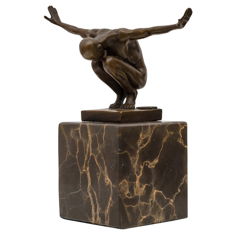 Bronzeskulptur Bronze Mann Figur Bronzefigur Statue Skulptur Antik-Stil 15cm Bild 3