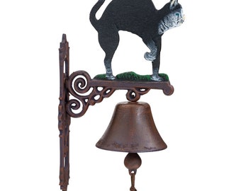 Campanello da parete, campanello per porta, decorazione da giardino in ferro stile antico, 44 cm