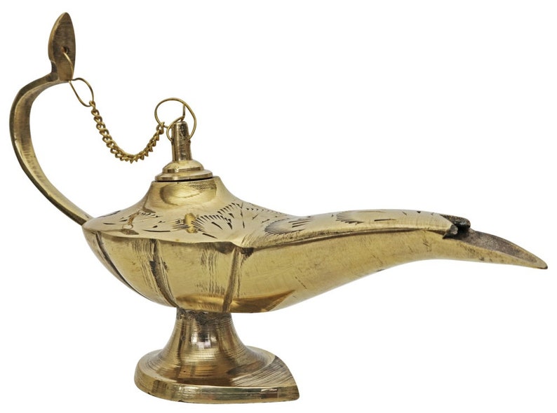 Aladin Magic Lamp Oil Lamp Antique Brass Style Censer Etsy