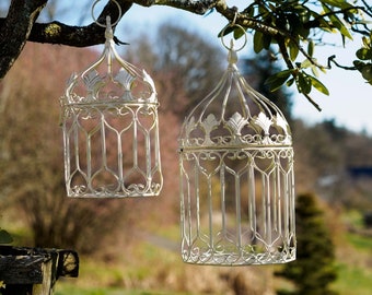 2x bird cage cream white bird cage decorative decorative cage antique style metal bird cage