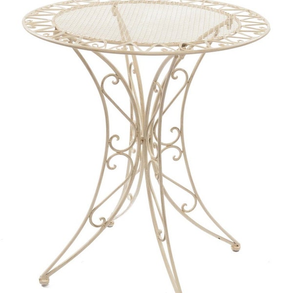 Table garden table bistro table 79 cm iron garden antique style cream white