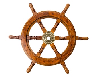 Volant 47 cm bois laiton navire roue de navire volant de navire bateau