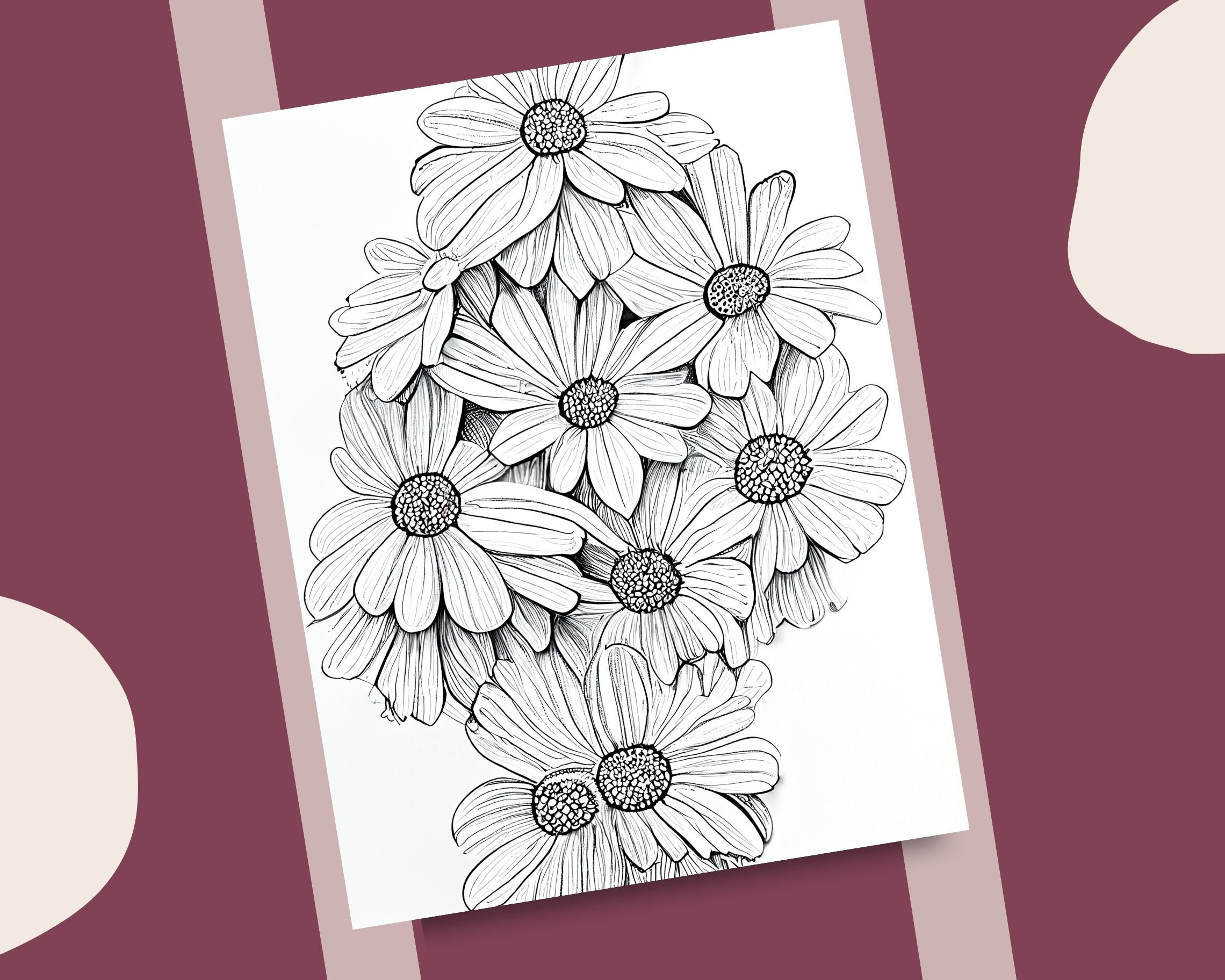 10 Daisies Coloring Pages Beatiful Daisy Flowers Theme Printable ...
