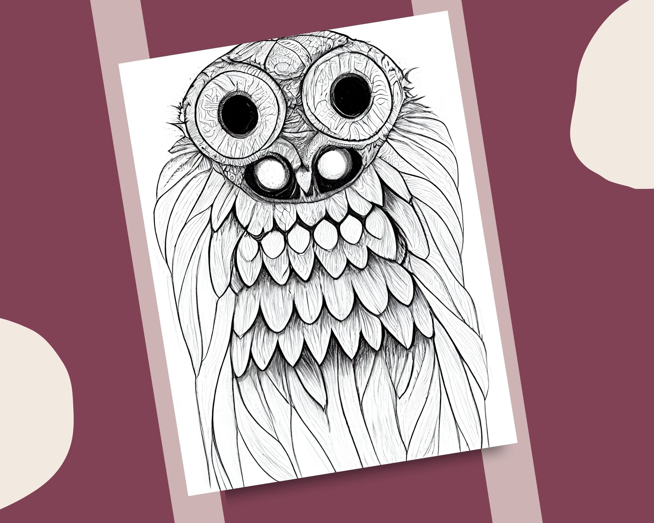 20 Spooky Owls Coloring Pages Spooky and Cute Owl Illustrations Animal ...