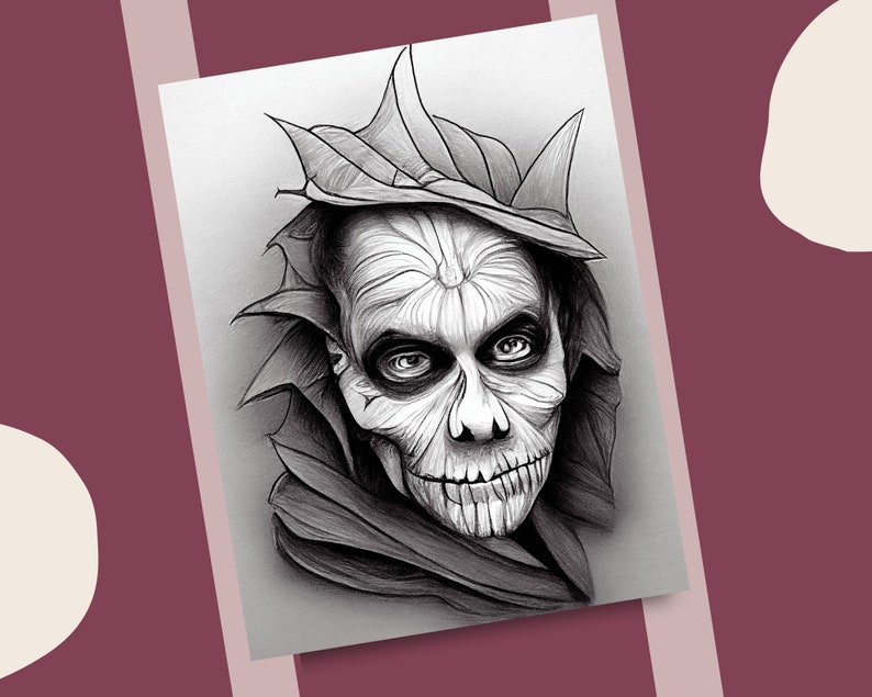 10 Scary Skulls Coloring Pages Horror Theme Printable Coloring Book for ...