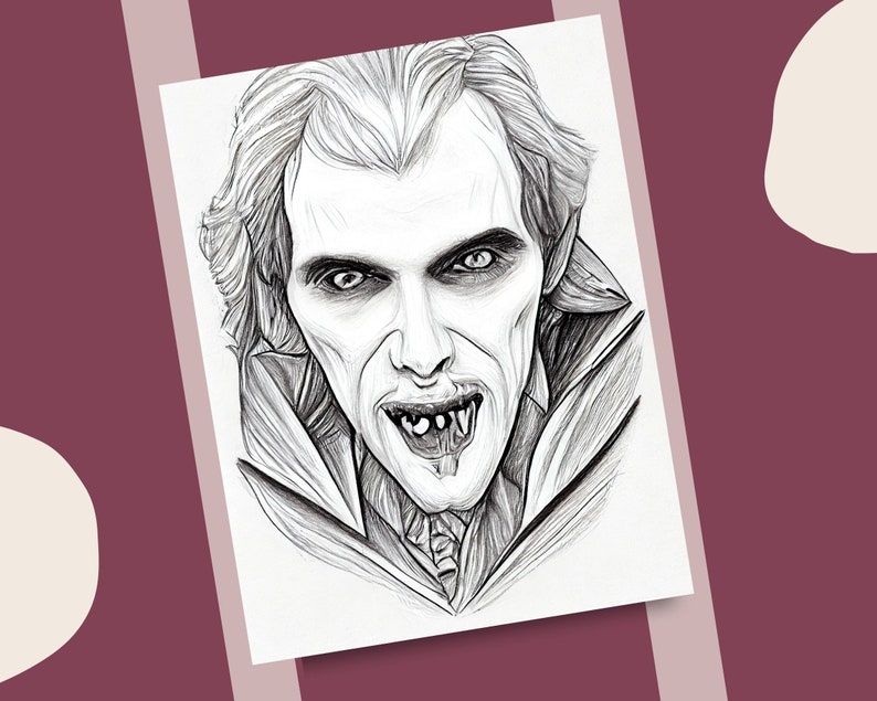 10 Vampires Coloring Pages Scary Vampire Illustrations Printable ...