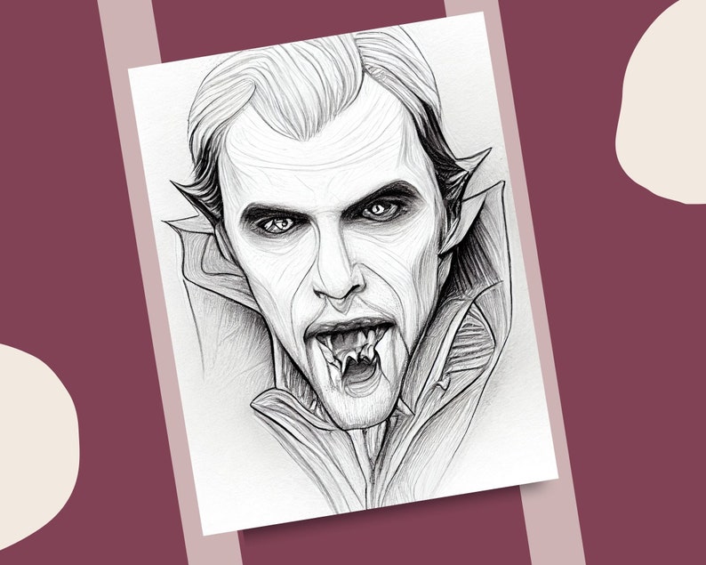 10 Vampires Coloring Pages Scary Vampire Illustrations Printable ...