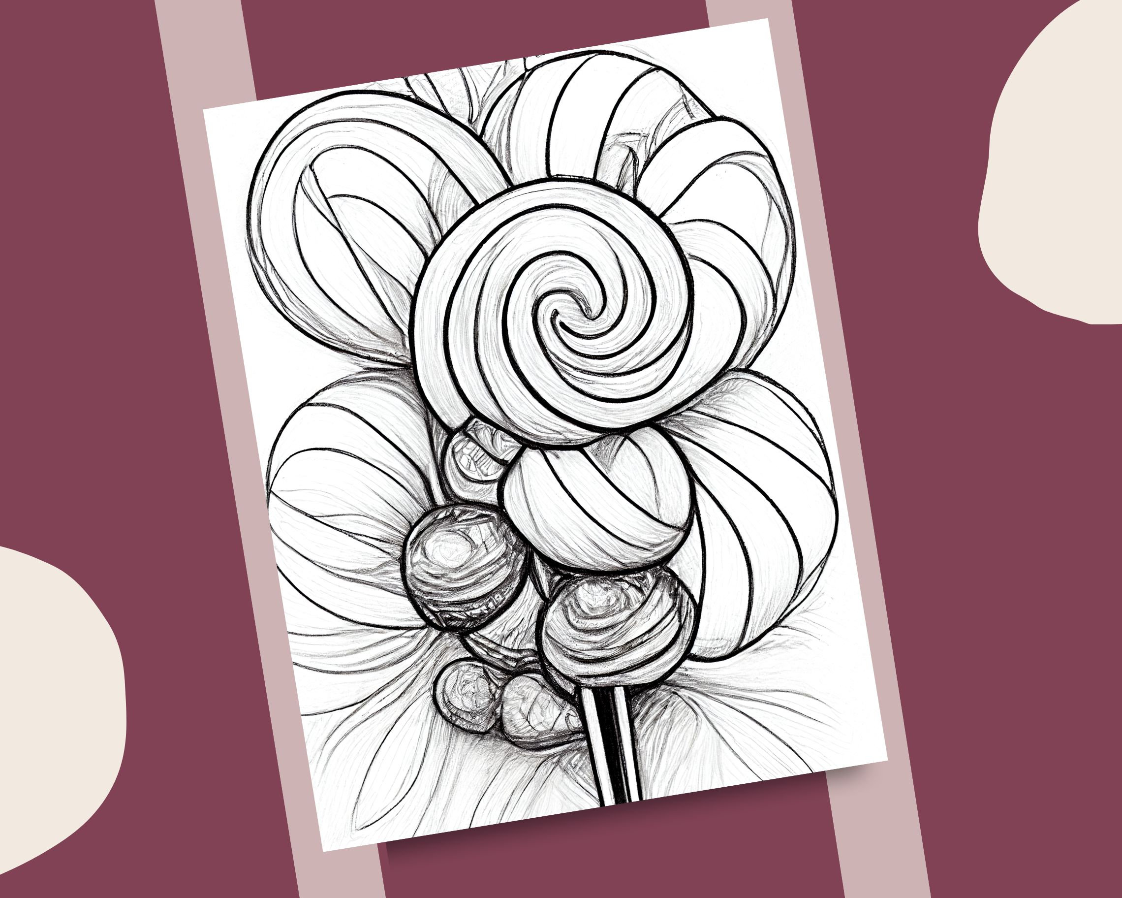 10 Lollipops Coloring Pages Sweet Lollipop Coloring Book Printable